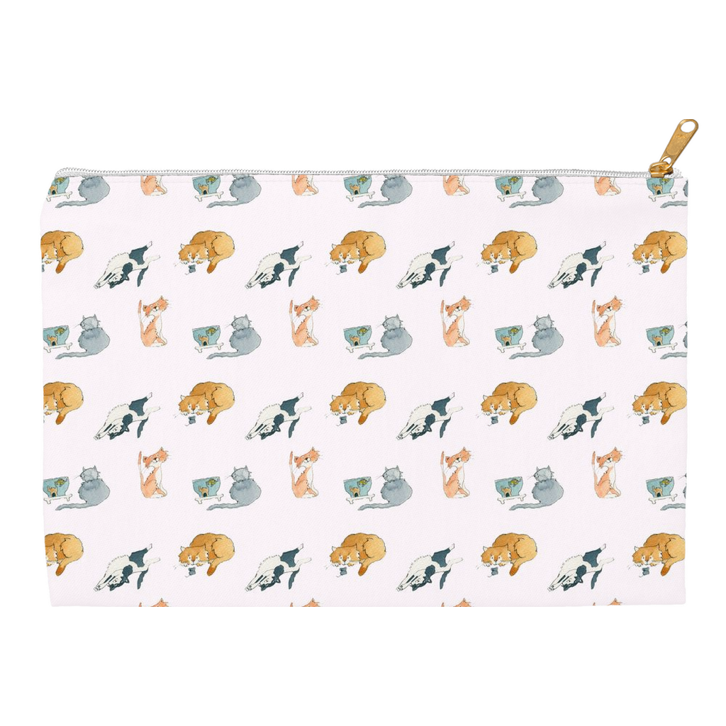 Cats Pattern Accessory Pouch (Pink)