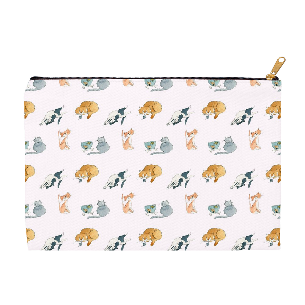 Cats Pattern Accessory Pouch (Pink)