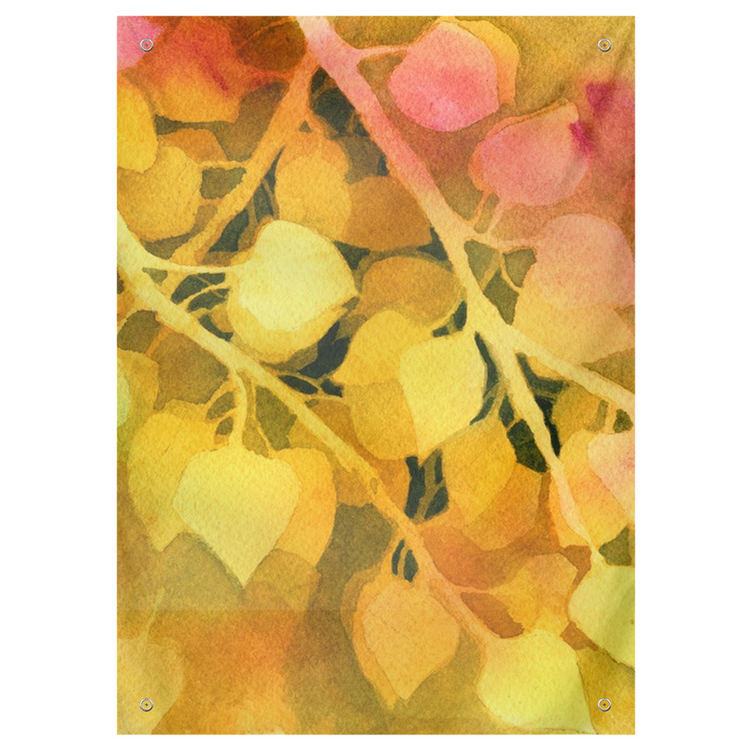 Golden Aspen Leaves Tapestry