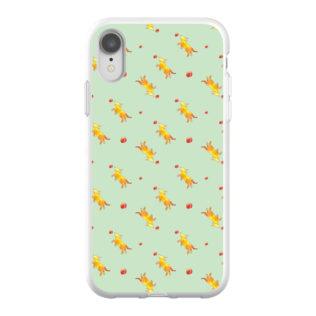 Playful Puppy Pattern iPhone Case (Green)