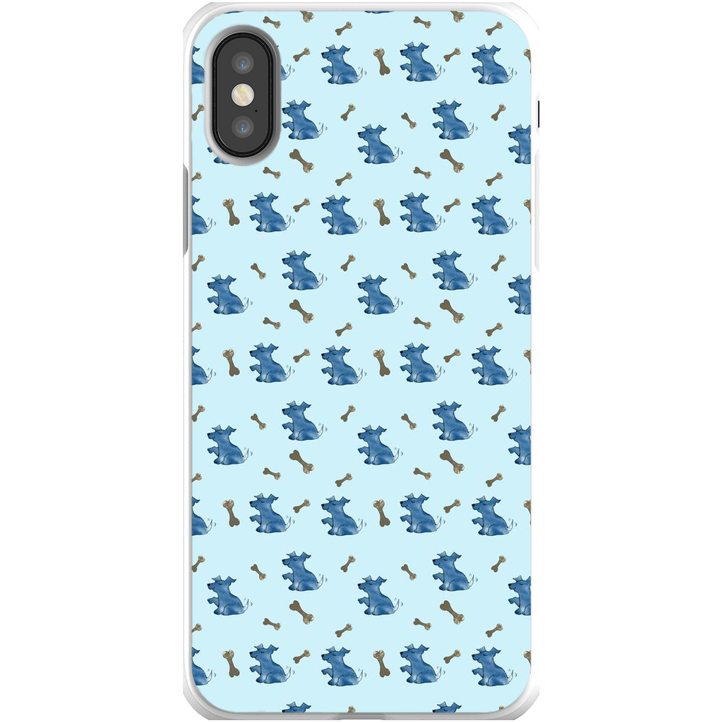 Simple Dog and Bone Pattern I Phone Case (Blue)
