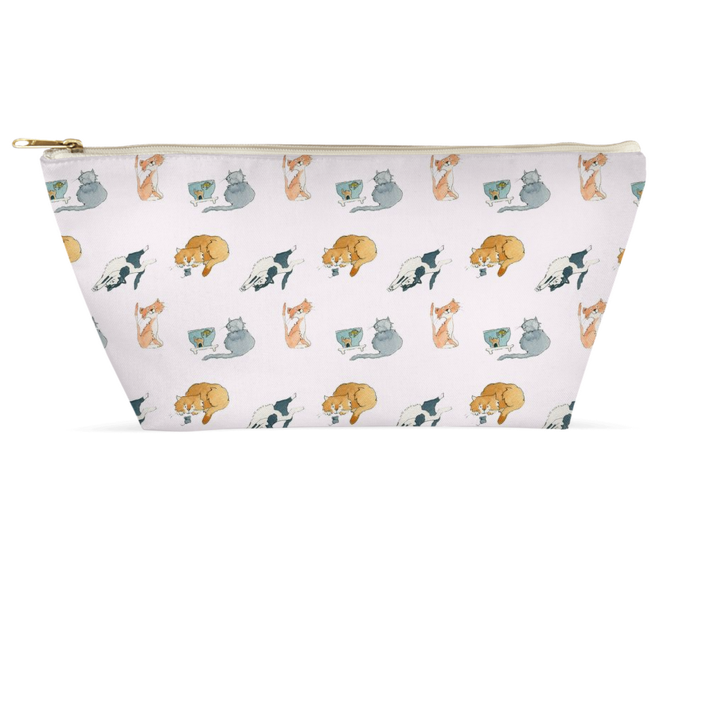 Cats Pattern Accessory Pouch (Pink)