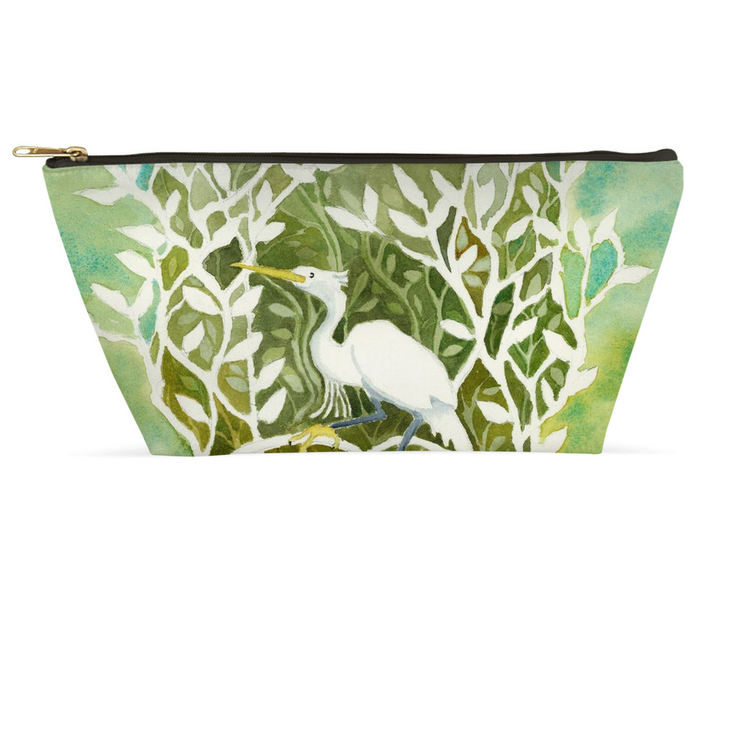 Snowy Egret Mangrove Accessory Pouch