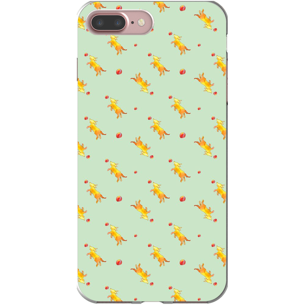Playful Puppy Pattern iPhone Case (Green)