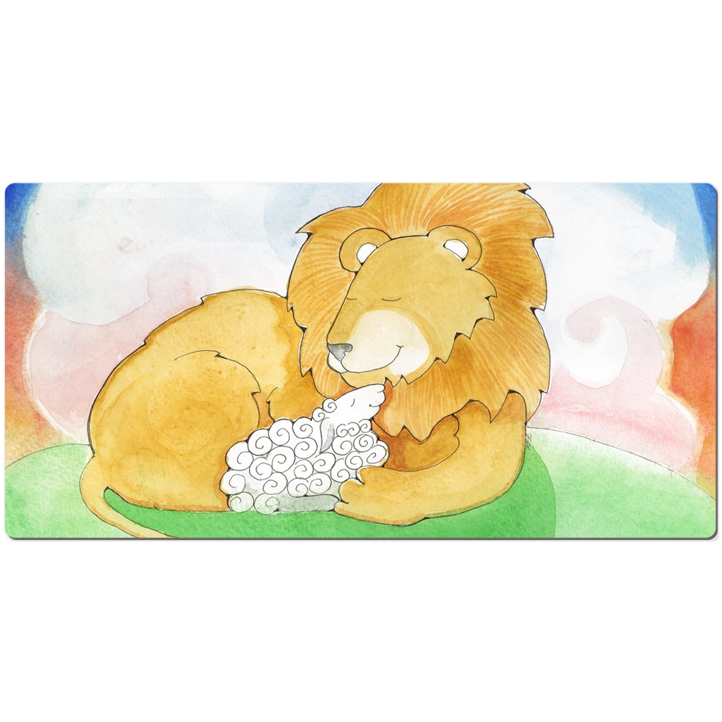 Lion and Lamb Desk Mat