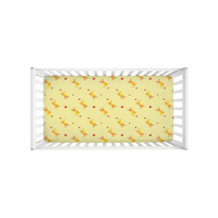 Playful Puppy Pattern Crib Sheet (Yellow)