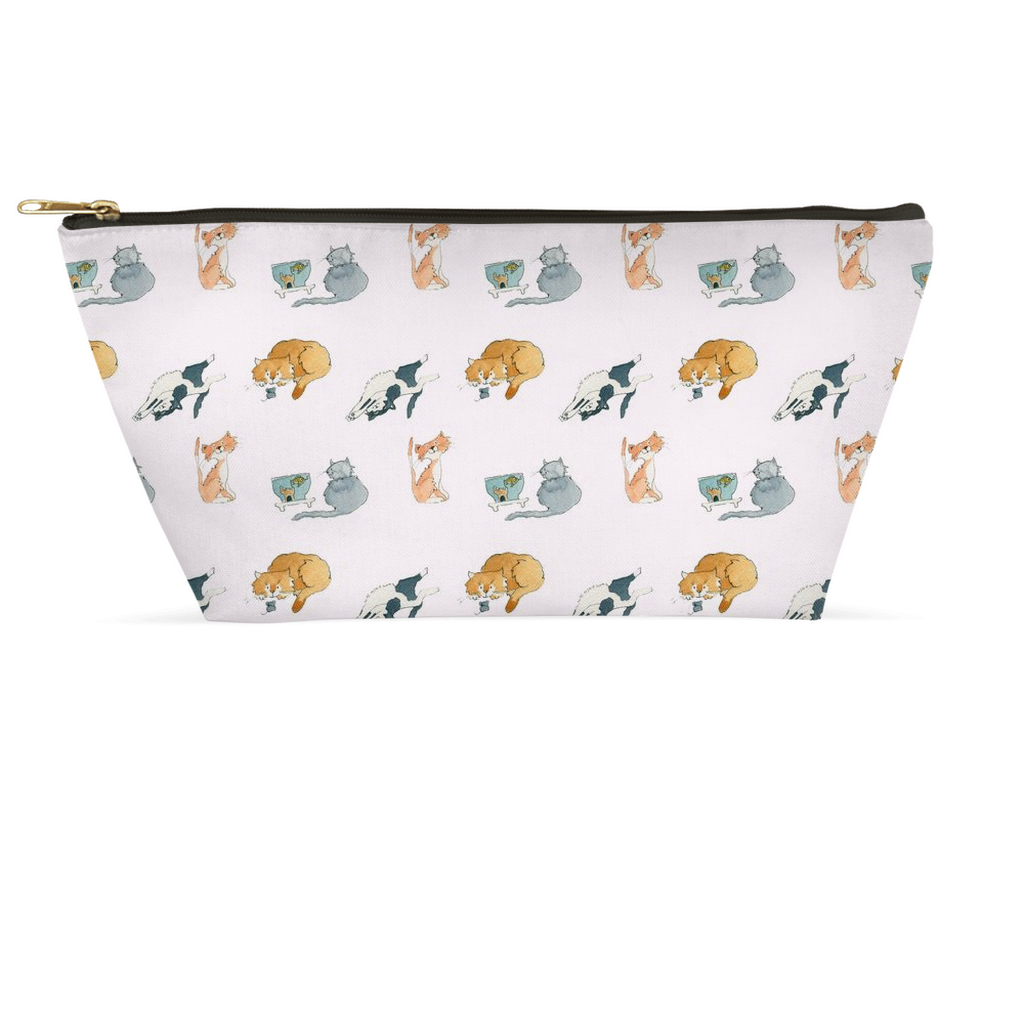 Cats Pattern Accessory Pouch (Pink)