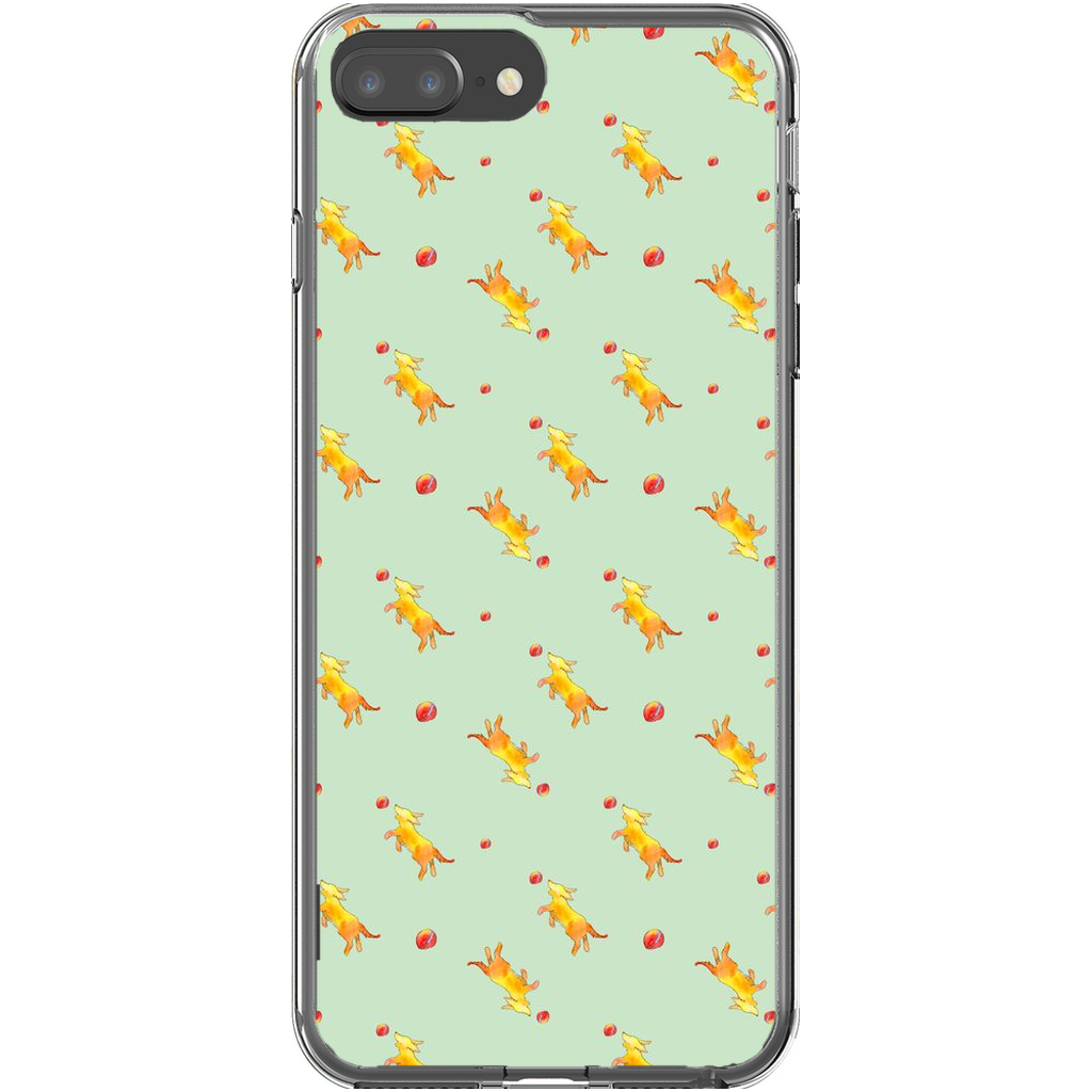 Playful Puppy Pattern iPhone Case (Green)