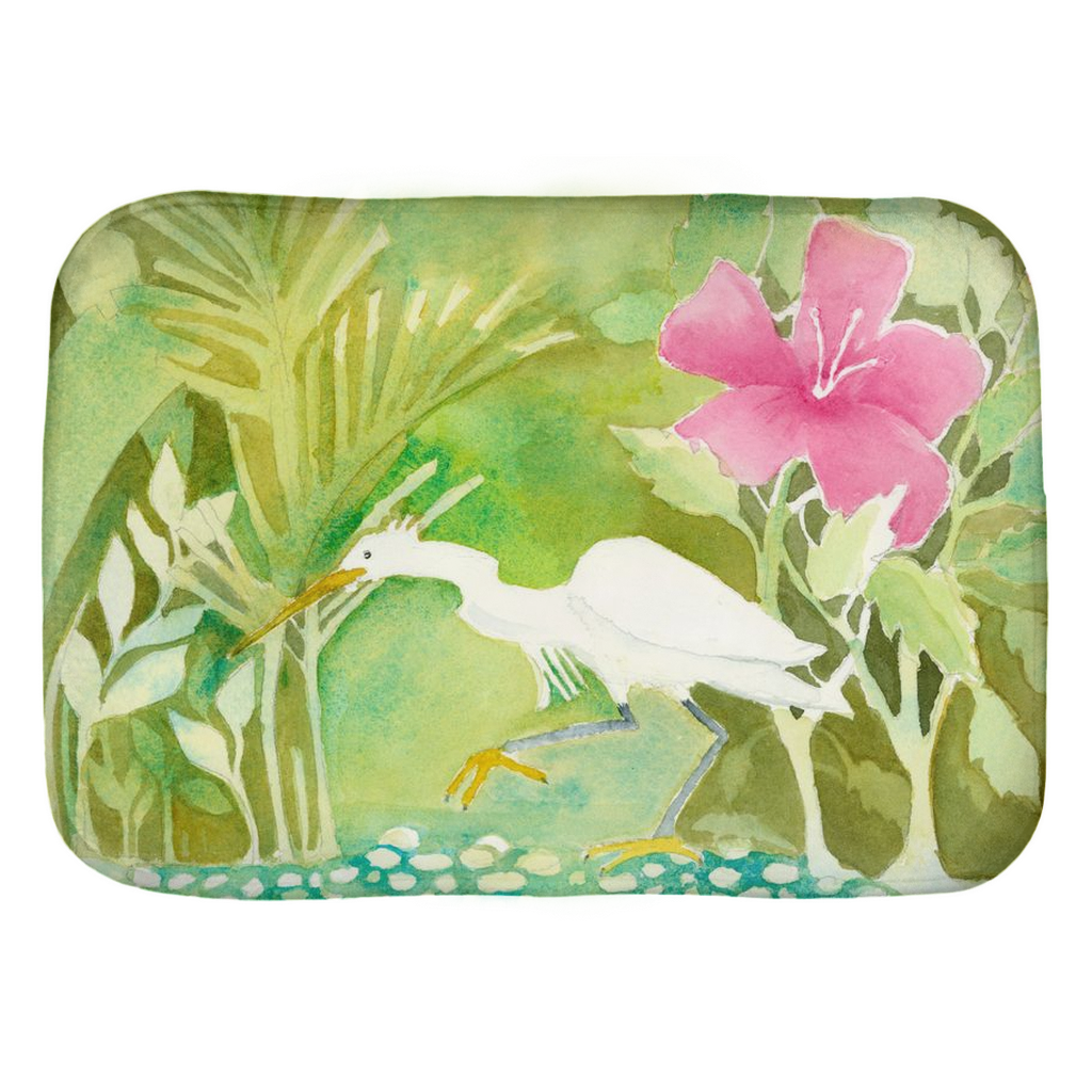 Snowy Egret Hunting Bath Mat