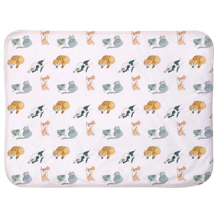 Cats Pattern Baby Sherpa Blanket (Pink)