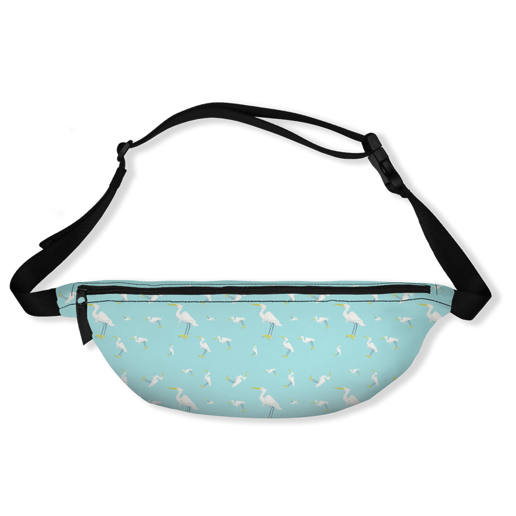 Snowy Egret Pattern Fanny Pack