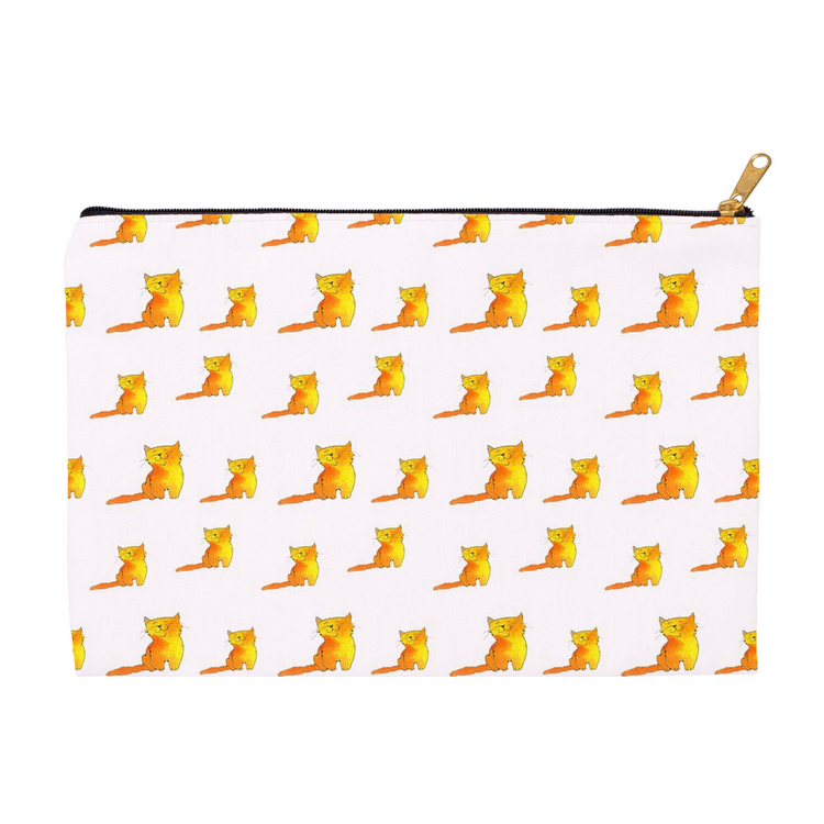 Happy Cat Pattern Accessory Pouch (Pink)