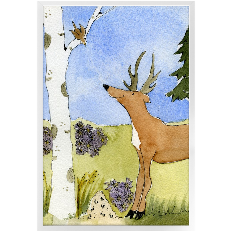 Antlers, Aspen, Ants and Alpine Asters Framed Print