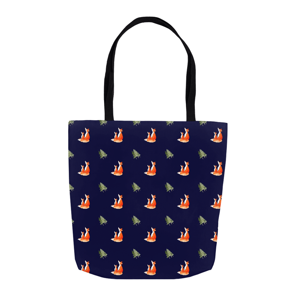 Fox and Trees Tote Bag (Midnight Blue)