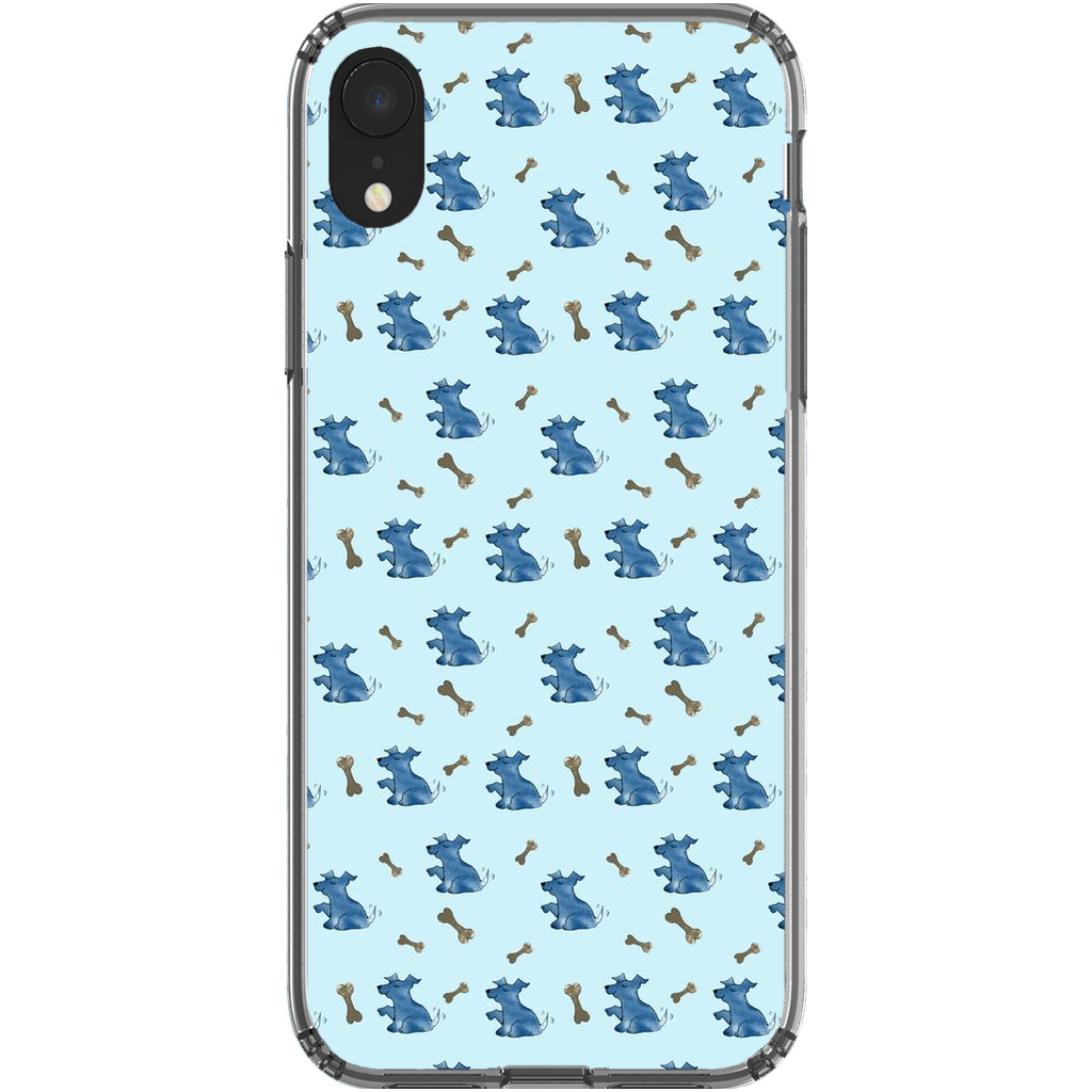 Simple Dog and Bone Pattern I Phone Case (Blue)