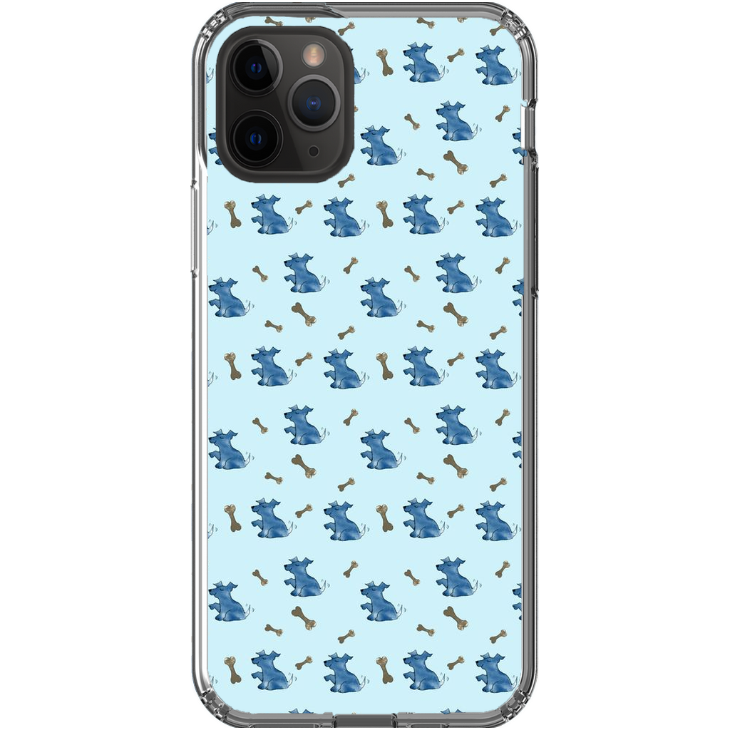 Simple Dog and Bone Pattern I Phone Case (Blue)