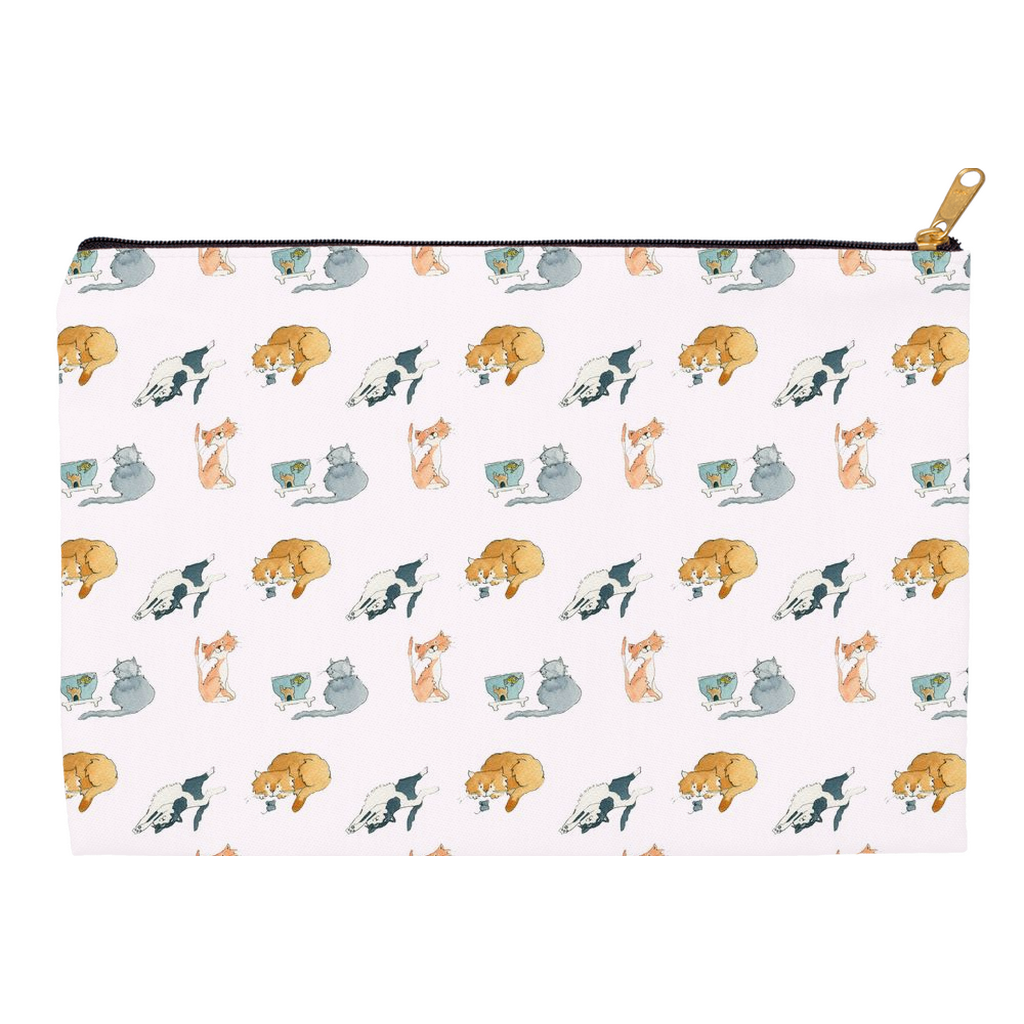 Cats Pattern Accessory Pouch (Pink)