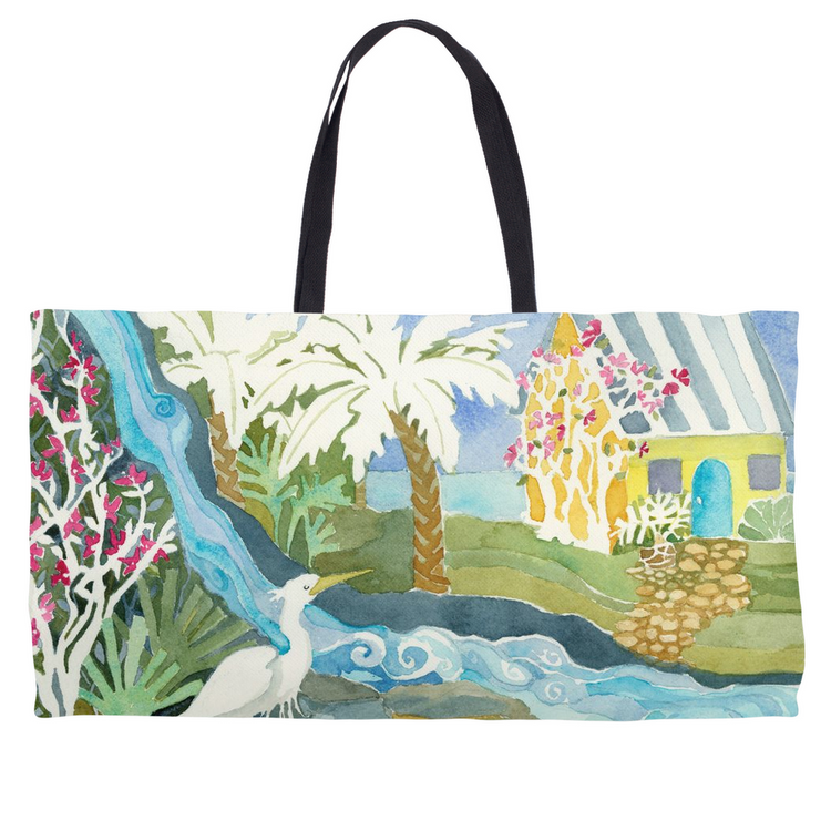 Snowy Egret Waterfall Weekender Tote