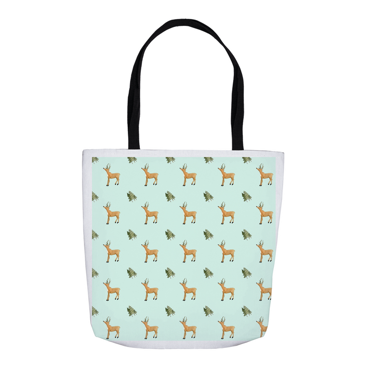 Deer and Trees Tote Bag (Light Green)