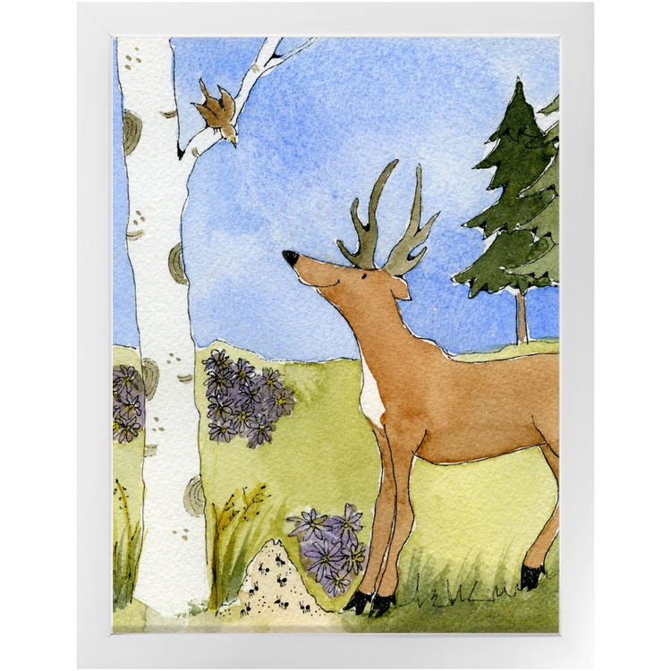 Antlers, Aspen, Ants and Alpine Asters Framed Print