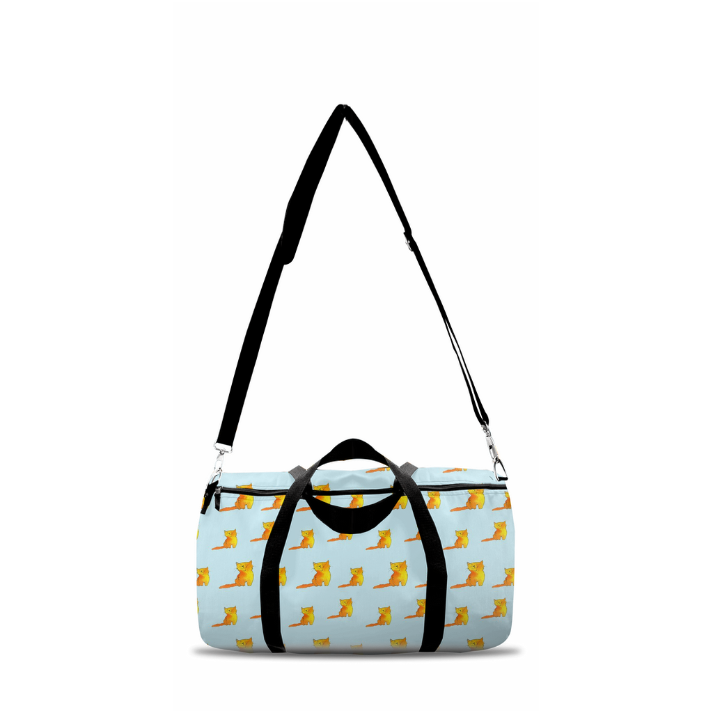 Happy Cat Pattern Duffle Bag (Blue)
