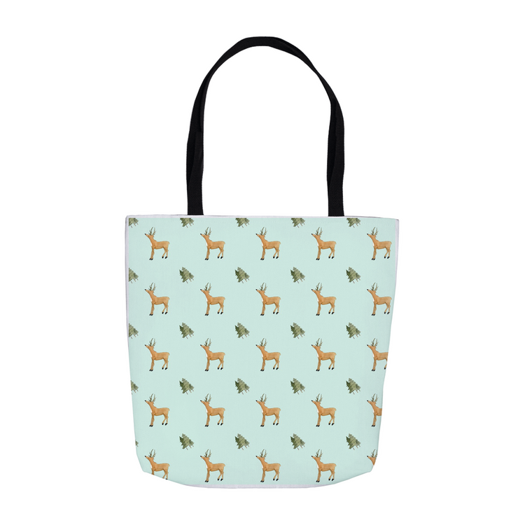 Deer and Trees Tote Bag (Light Green)