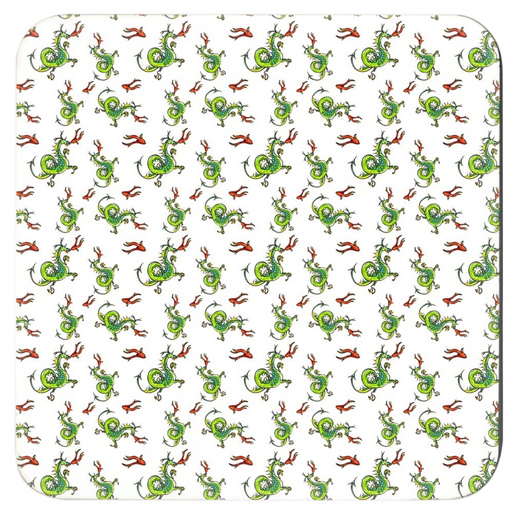 Fire Breathing Dragon Pattern Coasters