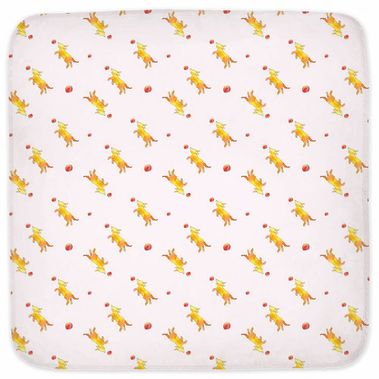 Playful Puppy Pattern Hooded Baby Towel (Pink)