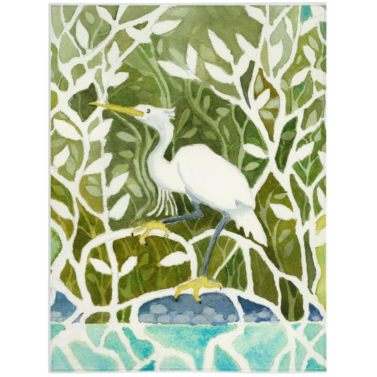Snowy Egret Mangrove Minky Blanket