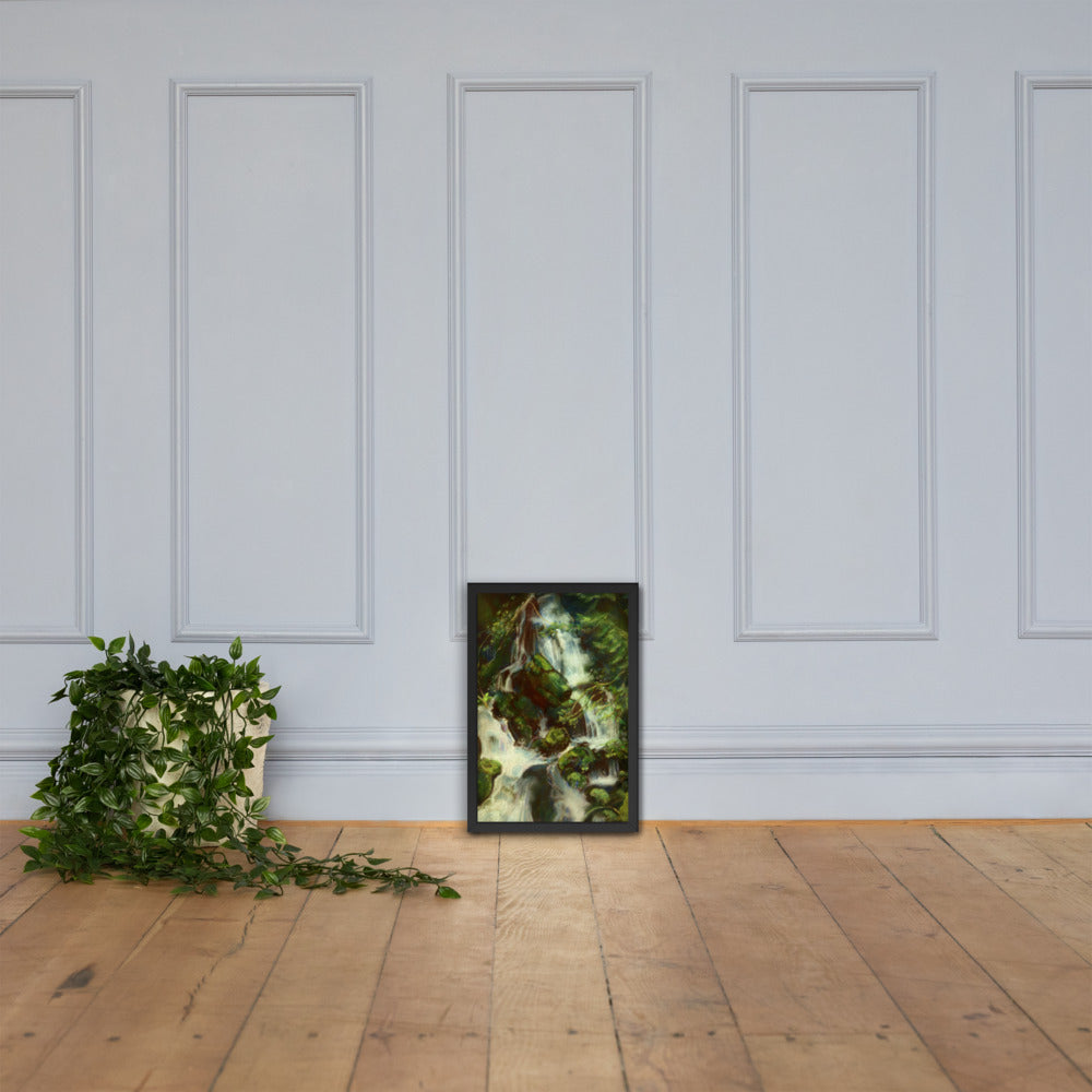 Forest Waterfall Framed Print