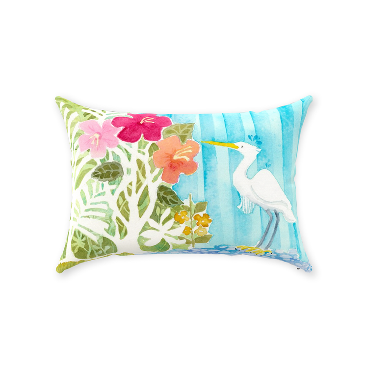 Snowy Egret Throw Pillow