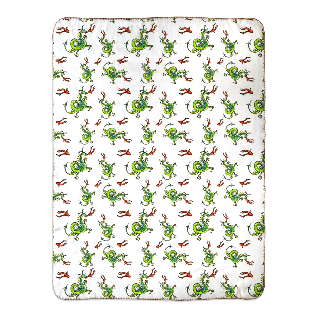 Fire Breathing Dragon Pattern Sherpa Blanket