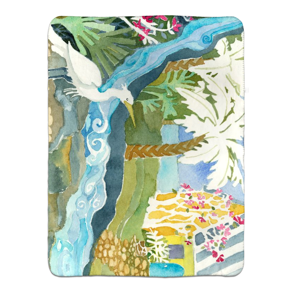 Snowy Egret and Sea Grapes Sherpa Blanket (Copy)