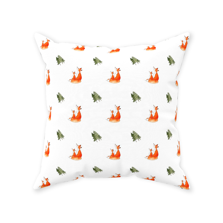 Fox and Trees Pattern (White)