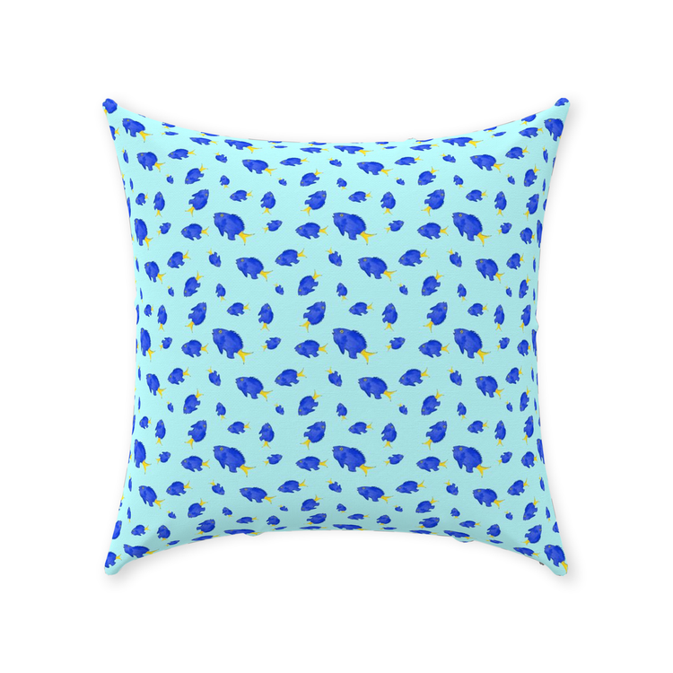 Yellowtail Fish Pattern Throw Pillow