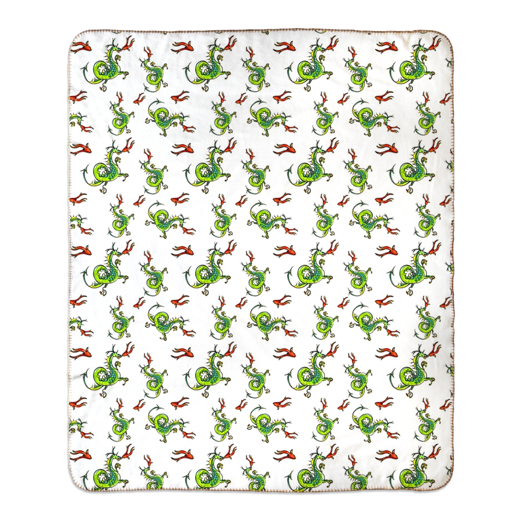 Fire Breathing Dragon Pattern Sherpa Blanket