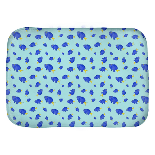 Yellowtail Fish Pattern Bath Mat