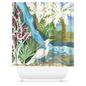 Snowy Egret Waterfall Shower Curtain