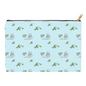 Cat and Fish Pattern Accessory Pouch (Blue)