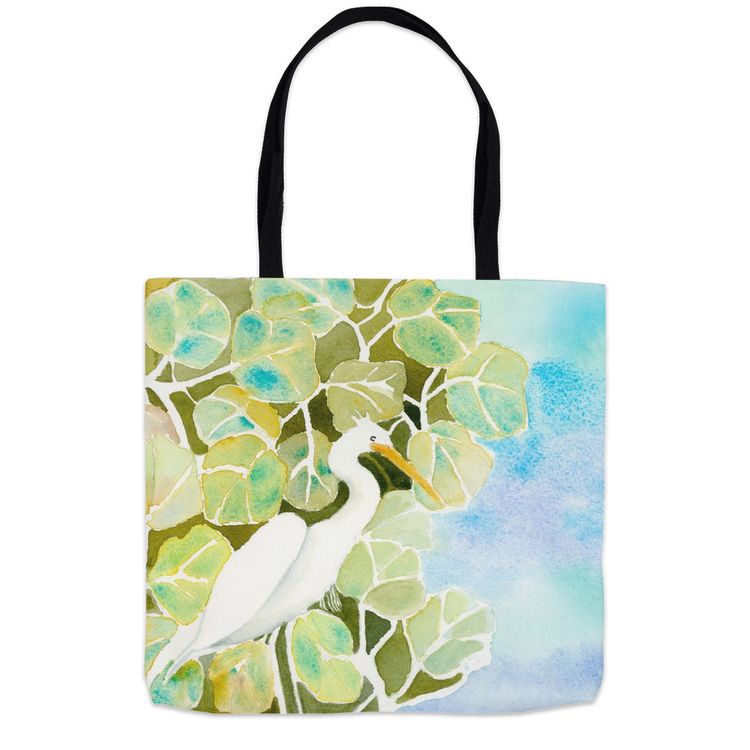 Snowy Egret and Sea OatsTote Bag