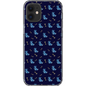 Simple Dog and Bone Pattern I Phone Case (Dark Blue)