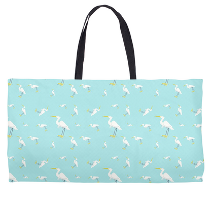 Snowy Egret Pattern Weekender Tote