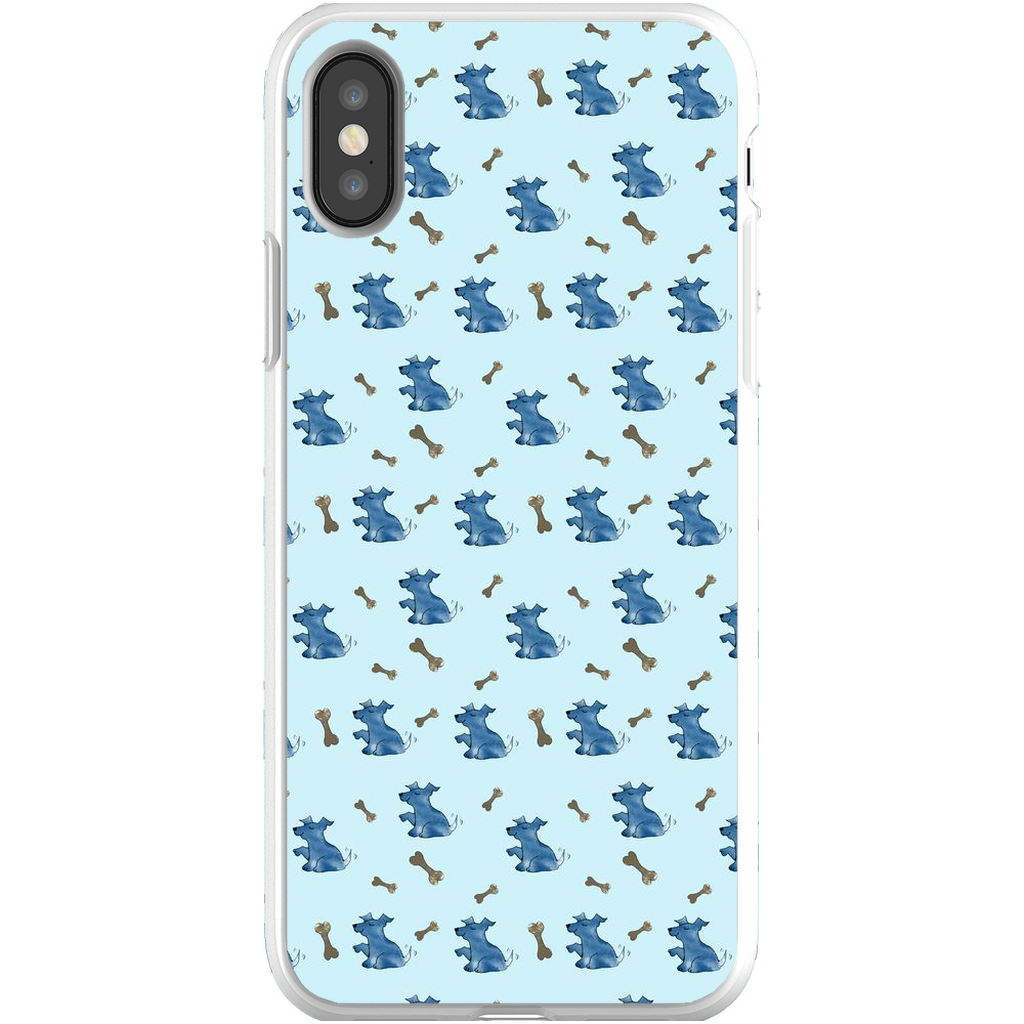 Simple Dog and Bone Pattern I Phone Case (Blue)