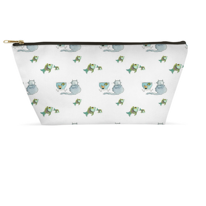 Cat and Fish Pattern Accessory Pouch