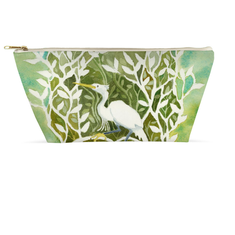 Snowy Egret Mangrove Accessory Pouch