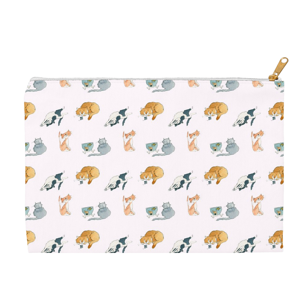 Cats Pattern Accessory Pouch (Pink)