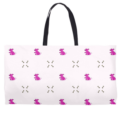 Dog and Diamond Bone Pattern Weekender Tote ( Pink)