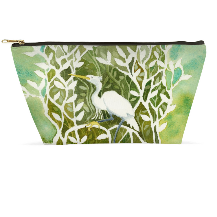 Snowy Egret Mangrove Accessory Pouch