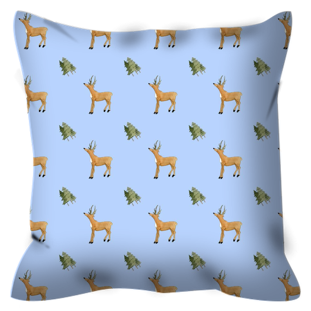 Deer and Trees Pattern (light blue)
