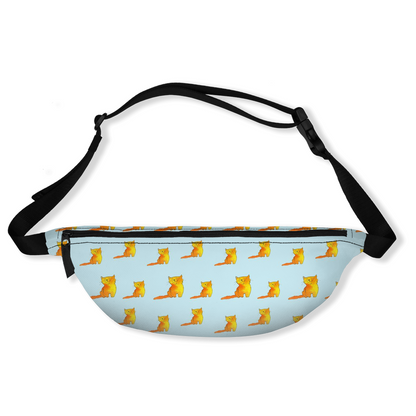 Happy Cat Pattern Fanny Pack (Blue)